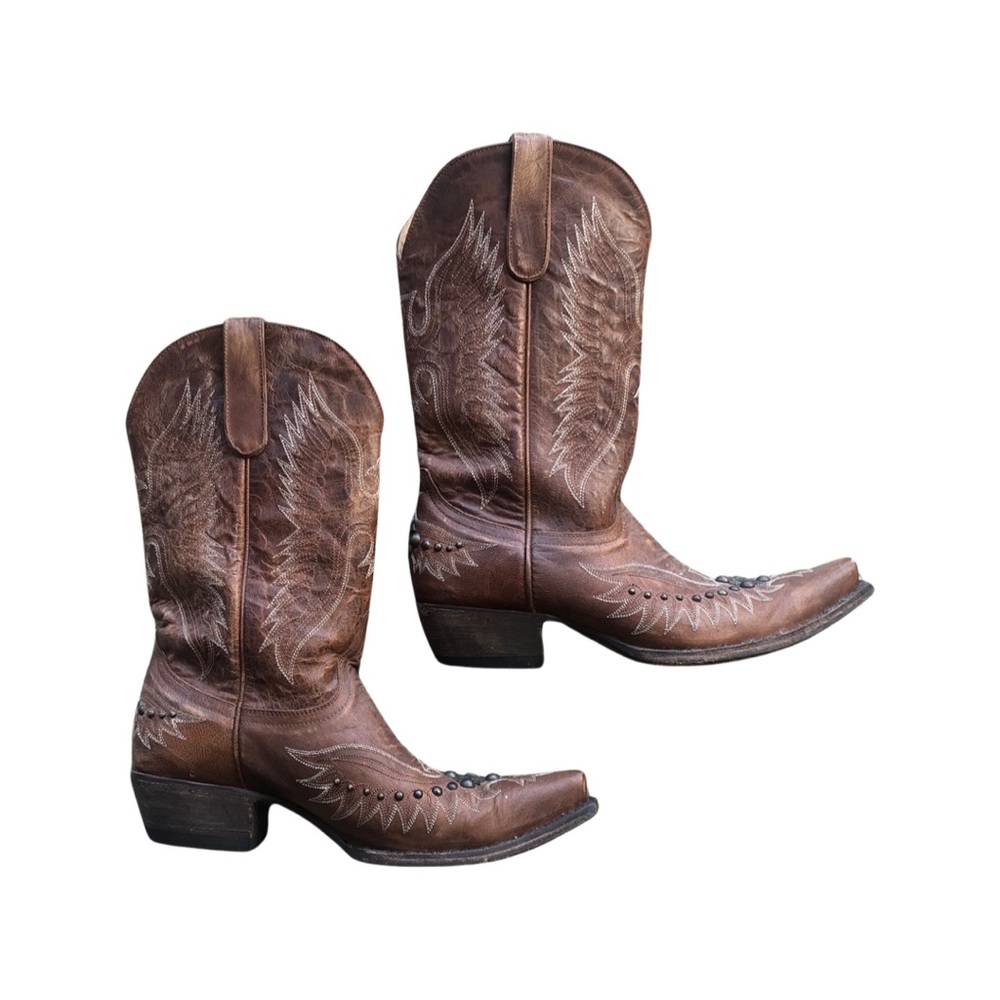 IDYLLWIND trouble brown western boot - snip toe